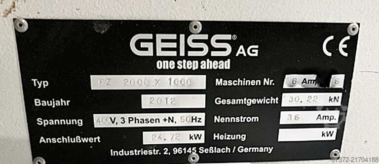 CNC işleme merkezi Geiss FZ 2800x1000/FZ 2000x1000