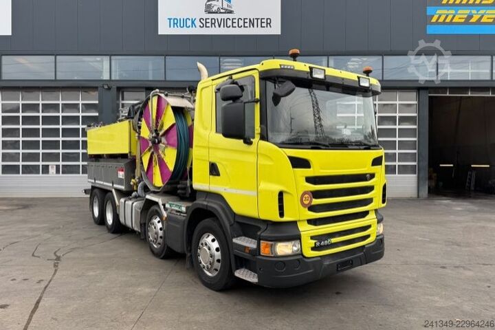 Camião-cisterna de vácuo SCANIA R480 8x4 Kaiser Aquastar 3 Recycler