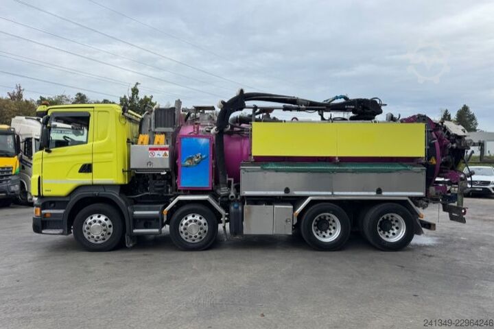 Camião-cisterna de vácuo SCANIA R480 8x4 Kaiser Aquastar 3 Recycler