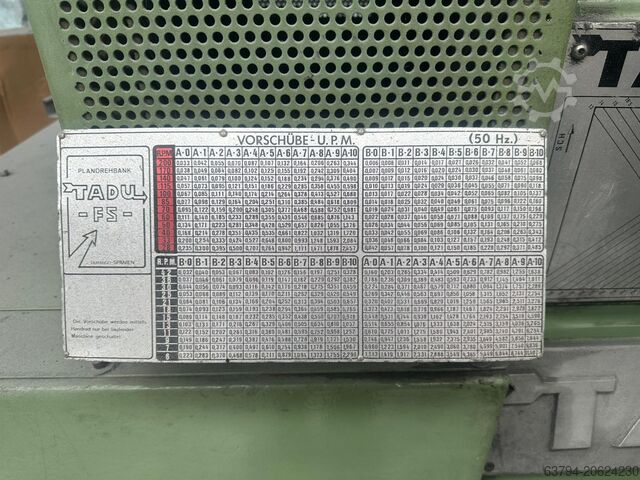 τόρνος επιφανειών TADU FS 750 Facing Lathe
