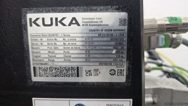 βιομηχανικό ρομπότ KUKA KR 210 R2700-2 (QUANTEC-2) +KL 4000