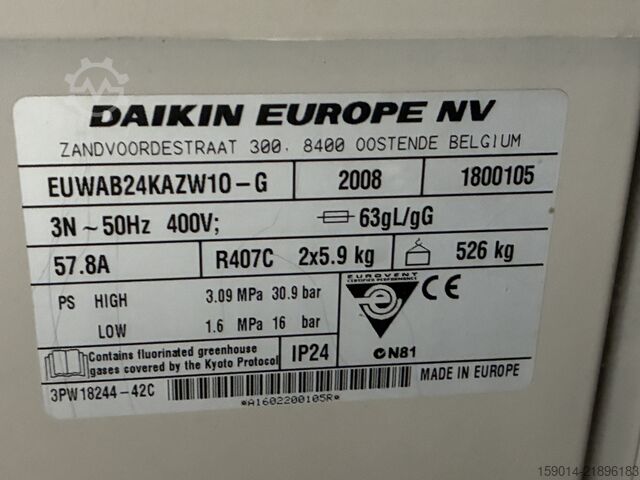 Enfriadora industrial / enfriador de líquido Daikin Europe NV EUWAB24KAZW10-G