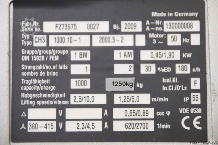 Ανυψωτικό αλυσίδας με σασί 2000 kg HADEF CH3
