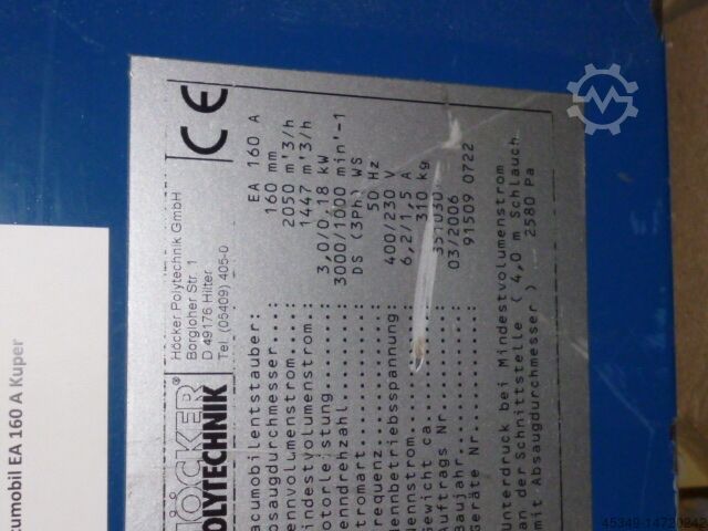 Unidade móvel de extracção Höcker Polytechnik EA160A