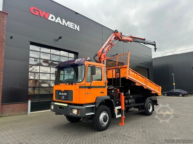 3-sided tipper MAN 18.284 4x4 3 zijdige kipper/ Kraan