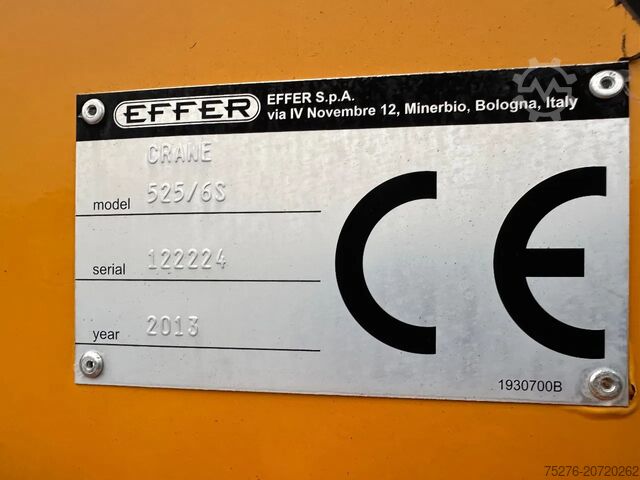 Crane truck Volvo FH 480 6x4 Effer 525/6S + Fly Jib 6S ,Winch Euro 5