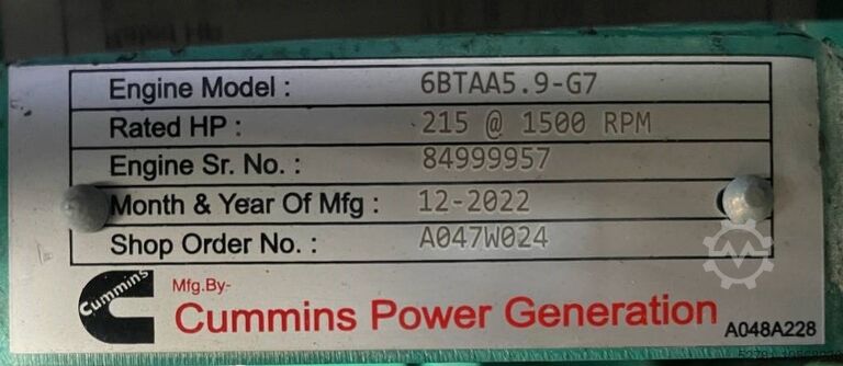 Generator set Cummins C170D5 - 170 kVA Generator - DPX-18511