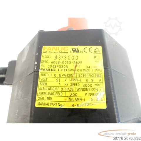 Jednostka sterująca Fanuc A06B-0033-B675 AC Servo Motor SN: C048P3303