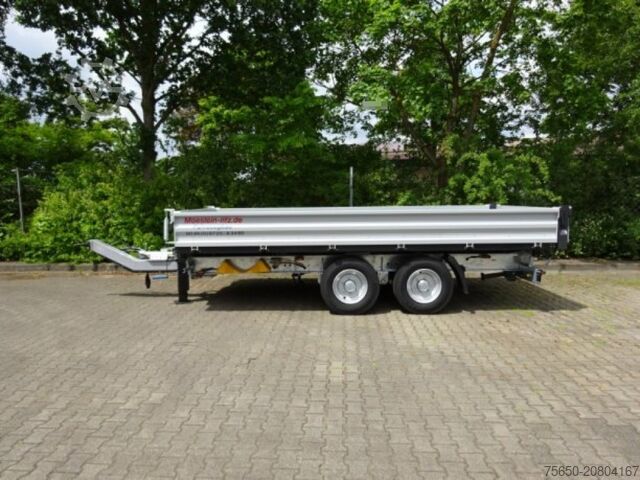 Billenő pótkocsi Möslein TTD11 weiß neuer Tandem 3- Seitenkipper Tieflader-- Neufahrzeug --