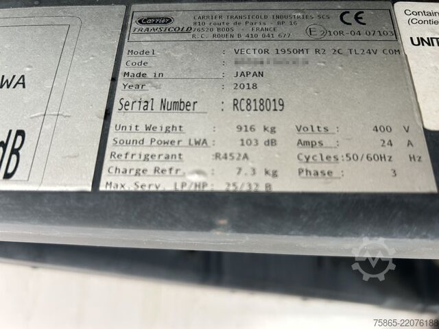 Kühl-/Tiefkühltransport Chereau / WebTrailer / Carrier Vector 1950 mt / Multi T...