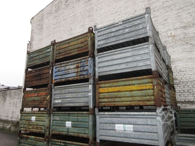 Stapelbox Lagerbehälter behälter box Heson Stahlbehälter 120x100x65cm Box Kiste Behälter Stahlboxen Gitterbox