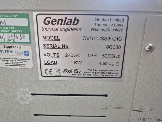 Genlab OV/100/SS/F/DIG Általános célú kemence Genlab .F.DIG