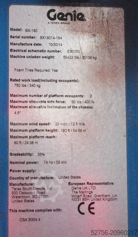 Teleskopisk plattform Genie SX 180