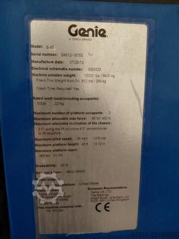 Teleskopik platform Genie S-45