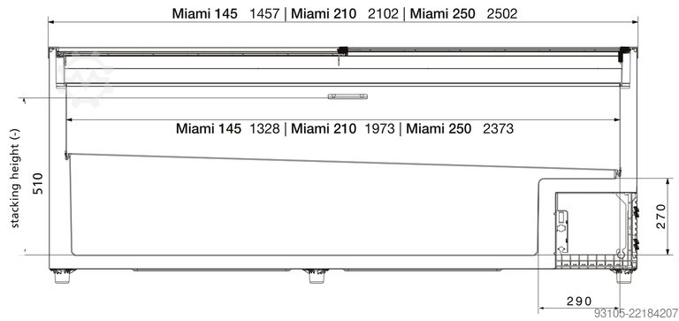 Truhlicová mraznička AHT MIAMI 250 R290 LED AHT Miami 250
