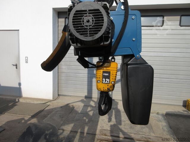Treuil à chaîne unité de levage grue pont roulant Demag DC Pro Nutzlast 3200KG Kettenzug DC Pro 16-3200 2/1 V4/1 HUB 8m Kran 400V