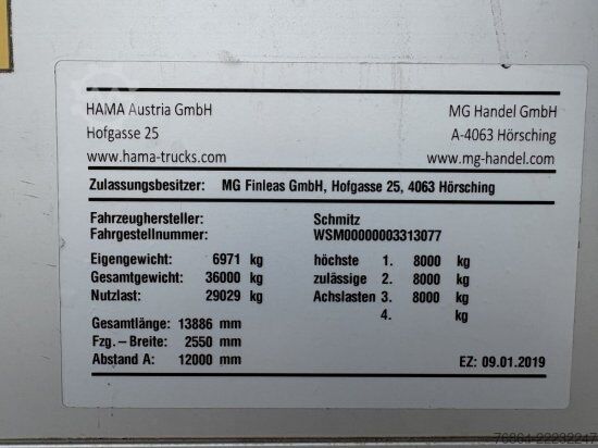 Otevřený návěs s plachtou SCHMITZ PLANE, VARIOS, LIFTACHSE,  EDSCHA-VERDECK, UNFALLFAHRZEUG/FAHRBEREIT