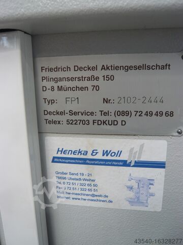 Fraiseuse Deckel FP1 3 Achs stufenlos
