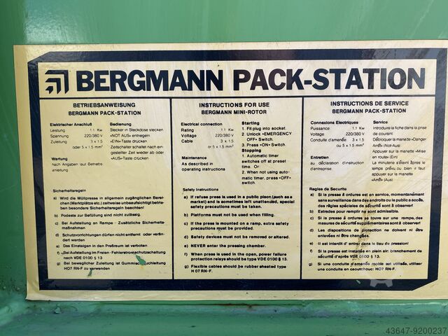 5271 - BERGMANN PS 8100 L ROTO-COMPACTOR Bergmann PS 8100-L