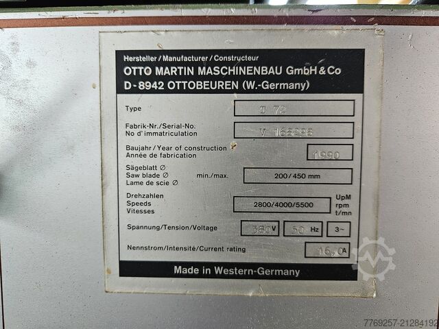 Formaatzaagmachine Martin T72