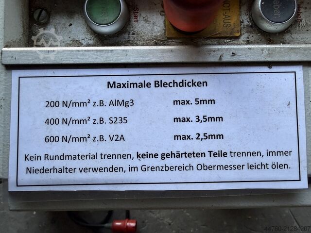 Guillotinesaks Schröder MHSU 1m -3,5mm