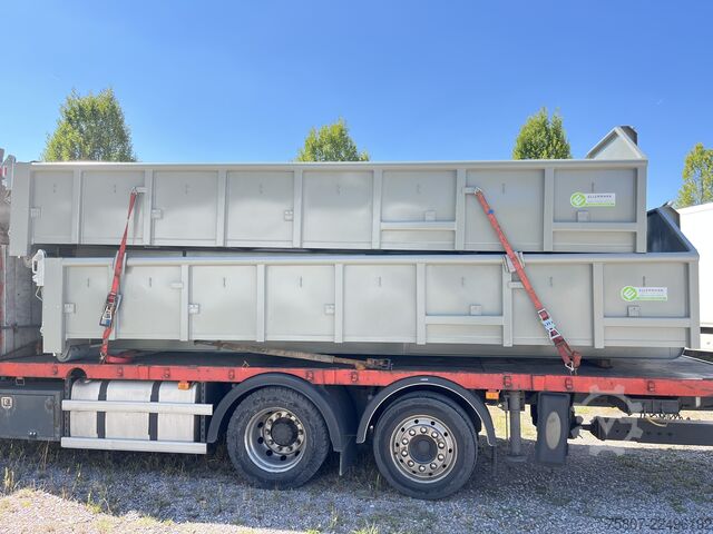 Roll-off container, 11 cubic meters, 6 m, with lashing eyes Ellermann 11 kbm Pendelklappe
