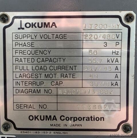 Torno CNC OKUMA LT 200-MY