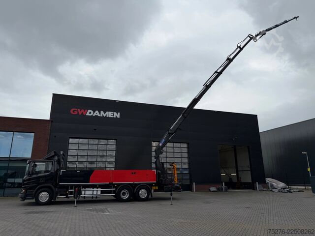 Crane truck Scania P370 XT 6x2 HMF 3220-K6+Fly jib FJ600-K3 Euro 6D