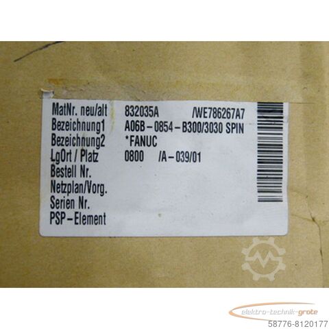 Upravljačka jedinica Fanuc A06B-0854-B300 /3030 Spindelmotor