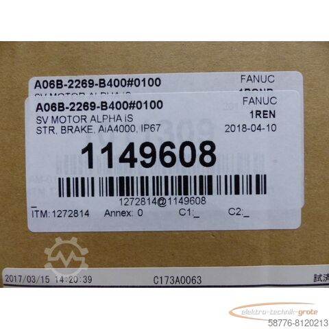 Silnik Fanuc Fanuc A06B-2269-B400 # 0100 SV MOTOR AIS 30  SN:C173A0063  !