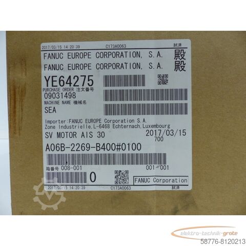 Silnik Fanuc Fanuc A06B-2269-B400 # 0100 SV MOTOR AIS 30  SN:C173A0063  !