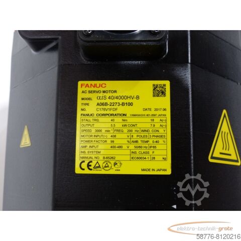 Silnik Fanuc Fanuc A06B-2273-B100 AC Servo Motor SN:C176V1FDF