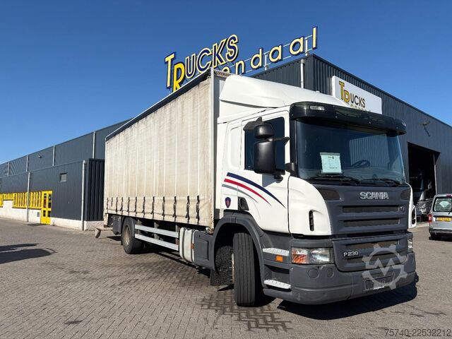Συρόμενος μουσαμάς Scania P230 + 3 PEDALS  + 19t + LOADLIFT 1500 KG