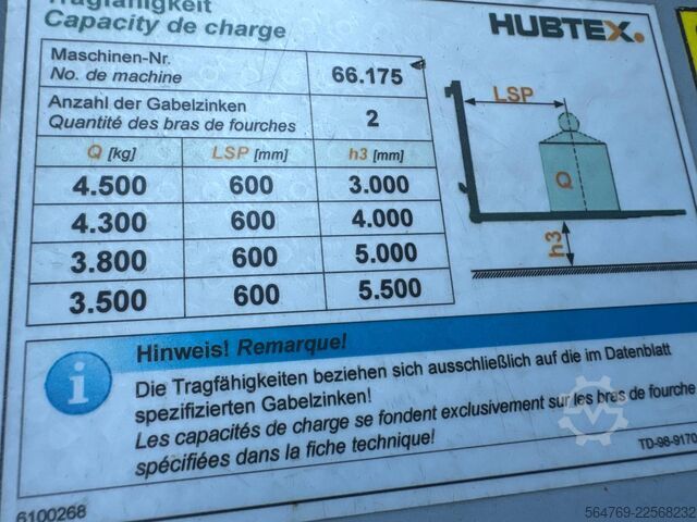 Dört yollu forklift Hubtex DQ45 G //LPG//Triple//Only 1116 hours !