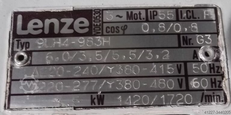 Κινητήρας ταχυτήτων 1,5 kW 64 rpm Lenze 9LH4-983H