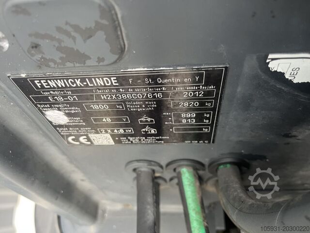 Elektrisk 3 -hjulet gaffeltruck Linde E18-01