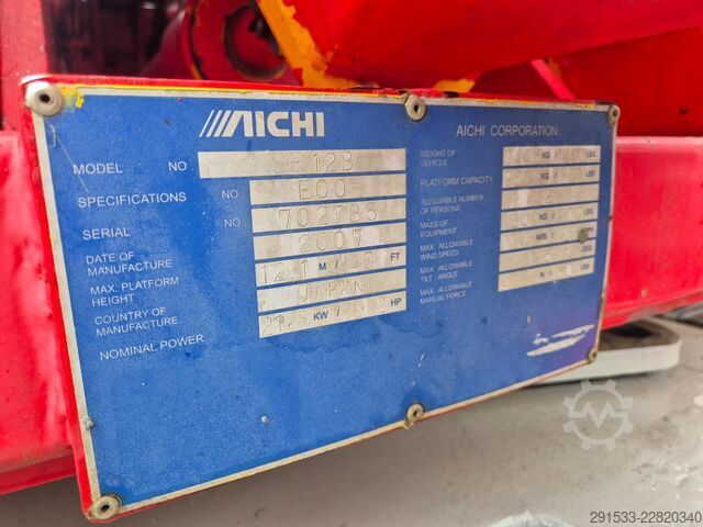 Plataforma de trabajo telescópica Aichi SR12B - 14M - Unique