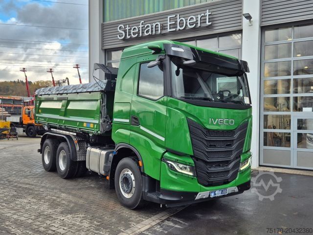 Driezijdige kipper IVECO AS300X58Z HR ON+ Meiller Bordmatic AHK Intarder