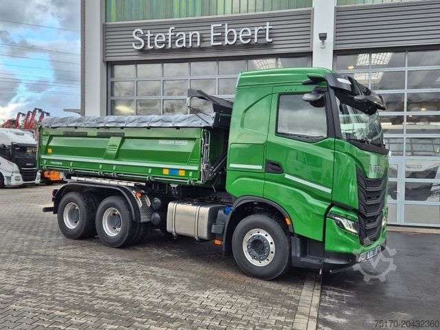 Driezijdige kipper IVECO AS300X58Z HR ON+ Meiller Bordmatic AHK Intarder