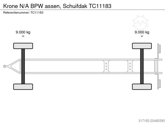 Schiebeplanen Krone N/A BPW assen, Schuifdak
