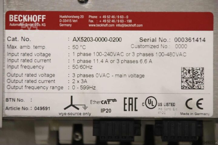 Servo amplifier Beckhoff AX5203-0000-0200