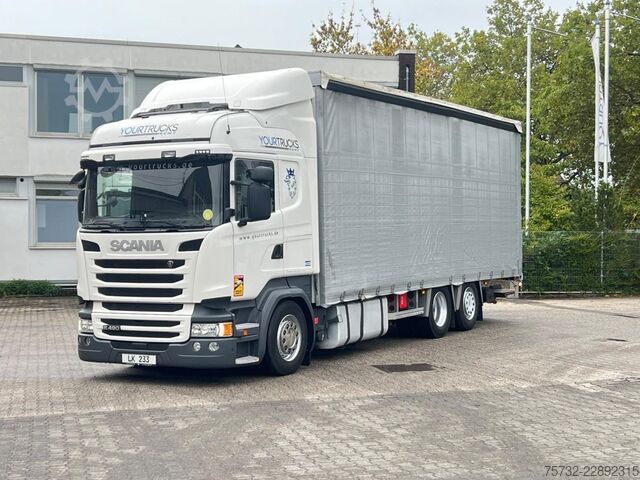 Φορτηγό πλατφόρμα με μουσαμά Scania R 490 Plane-Jumbo Retarder Edscha LBW Lenkachse