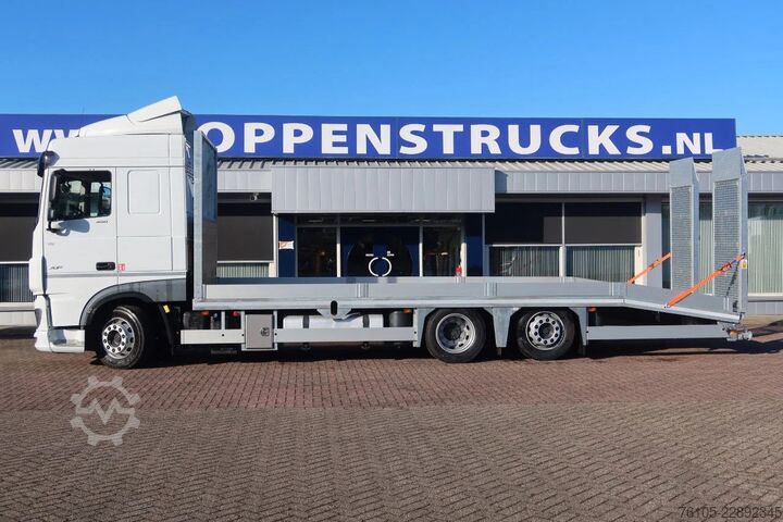 Furgon samochodowy do przewozu aut DAF XF 450 6x2 Oprijwagen vloerhoogte 100 cm + 2x  ...