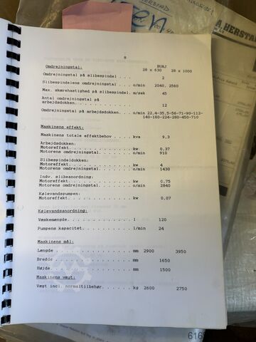 BEGAGNAD RUNDGLASMASKIN FAB. TOS, MODELL BUAJ 28x1000 TOS BUAJ 28x1000