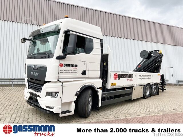 Düz kasa kamyon MAN TGX 26.510 6x2-4 LL, Kran Hiab X-HiPro 548 E-8,