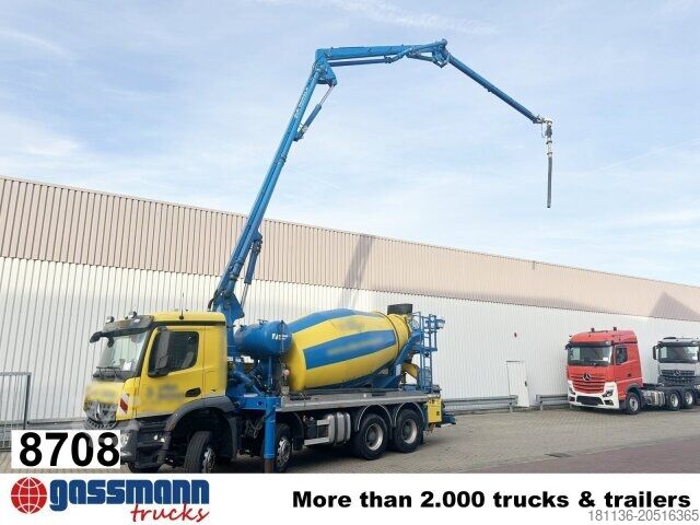 Camión bomba de hormigón Mercedes-Benz Arocs 3246 B 8x4 Stetter Mischer 7m³, Pumpe 25m
