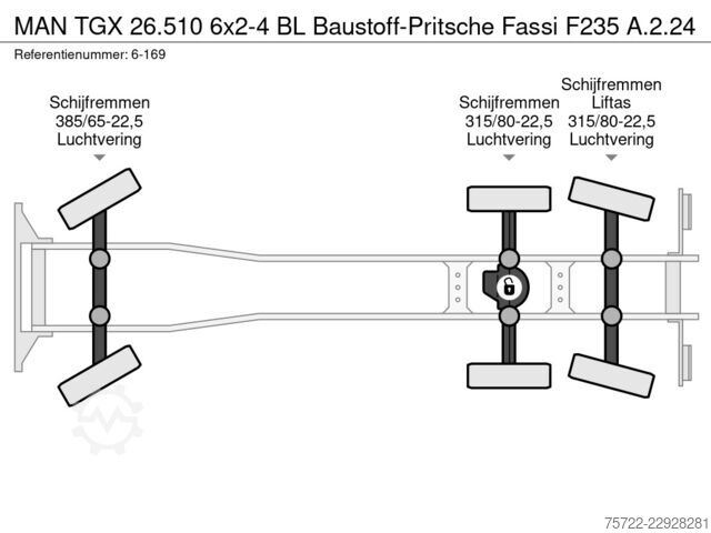 Yükleme platformu MAN TGX 26.510 6x2-4 BL Baustoff-Pritsche Fassi F23...