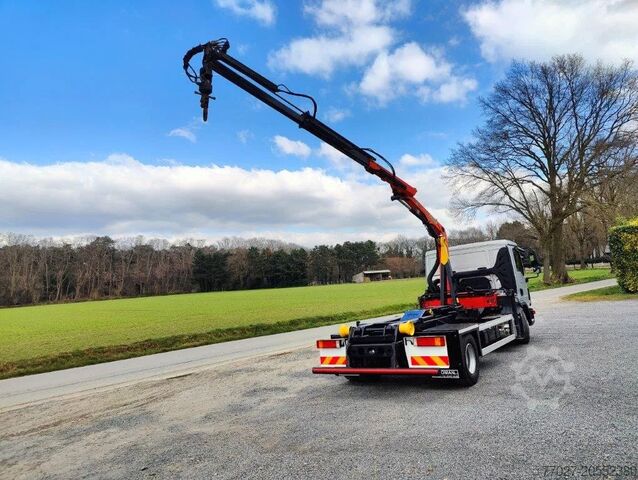 System med krogarm MAN TGL 12.250 Containersysteem Jimeca met kraan Pa...