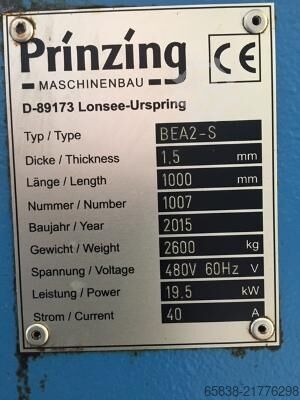 Máquina engarzadora y rebordeadora Prinzing BEA2-S