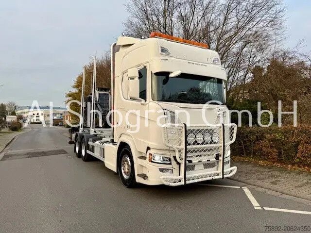 Faanyagszállító Scania R650 V8 6x4/Retarder/Kran Loglift S96/Eu6